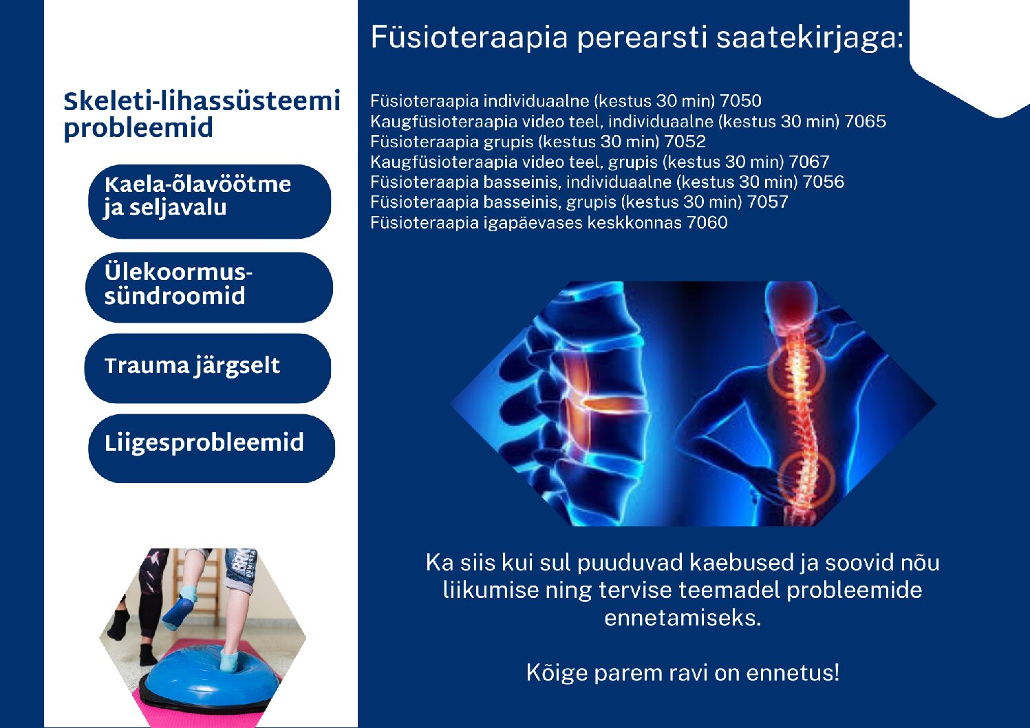 FÜSIOTERAAPIA TEENUS PEREARSTI SAATEKIRJAGA TASUTA  – füsioteraapia võimalused koostöös Tervisekassaga alates 01.01.2024